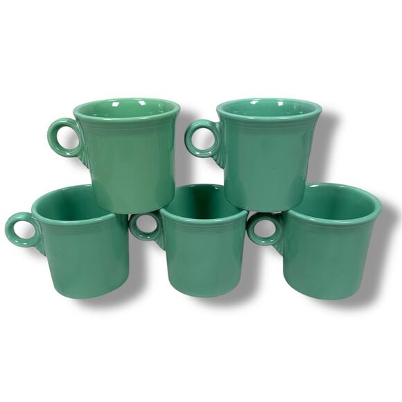 Fiesta Fiestaware Coffee Mug 3.5" Sea Mist Green Classic Ring Handle Lot of 5 - Picture 1 of 7